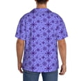 thumbnail image 3 of Fuzoiu Purple Snowflake Elegance Print Men's Casual Short,Men's Short Sleeve Shirt,Mens Casual Button Down Shirts,Cuban Collar Summer Shirt for Beach, Vacation, and Outdoor Activities-Medium, 3 of 5