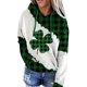 thumbnail image 3 of TIAFORD Sudadera con capucha con cordón para el día de San Patricio para mujer, sudadera con capucha de trébol estampada de manga larga para mujer, 3 of 5
