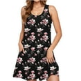 thumbnail image 2 of Odbmxy Sundresses for Women Plus Size Sleeveless Midi Dresses for Women Plus Size Casual Loose Floral Elegant Vacation Dresses,Black XL, 2 of 7