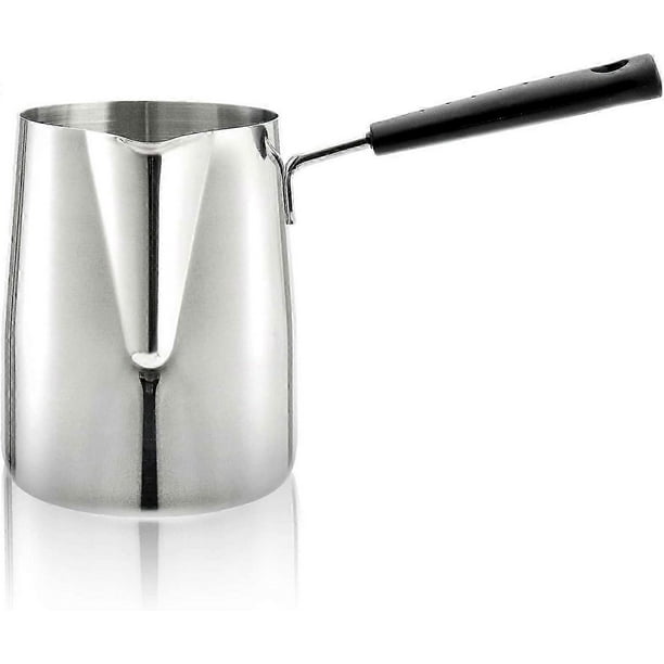 Milk Butter Warmer Pot, 1000ml Turkish Coffee Pot, Large Stovetop Melting Boiling Pot with Spout, Cezve Ibrik Briki Greek Arabic Coffee