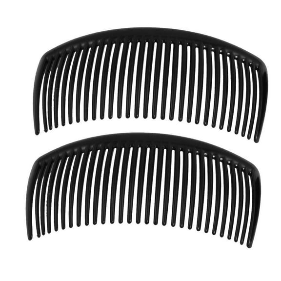 Zhuge 2PCS Black Plastic Comb Hair Clips - Non-Slip Clamp for Ladies' Styling