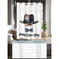 thumbnail image 6 of No Hook Cloth Fabric Shower Curtain with Snap in Liner, Happy Father's Day Waterproof Shower Curtains Set with See Through Top Window, Bow Beard Funny Decor Bath Curtains Shower 48"x72", 6 of 6