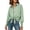 Green, variant on Striped Button down Shirts for Women Smocked Puff Cuff Blouses with Pockets Loose Office Work Long Sleeve Tops S