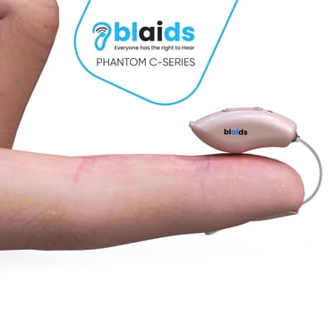 Phantom RIC Hearing Aids for Seniors with 4 Audiograms & Noise Cancellation, Dual Mic & 32 DSP Channels | Smallest Professional-Grade RIC Hearing Aid for Adults | USA-Made Multi-Core Processor