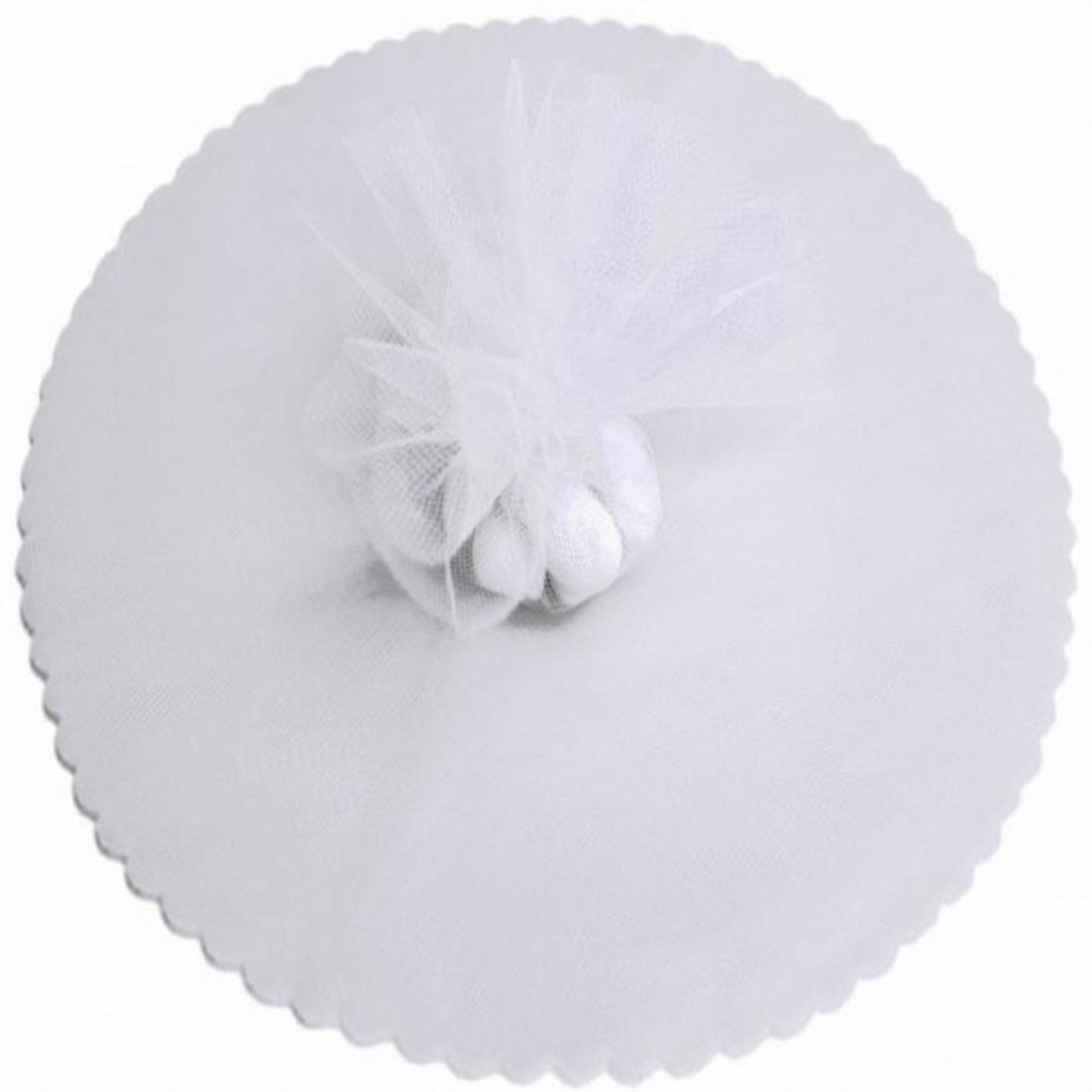 50 Scalloped tinted Edge Circular Favour/Bomboniere Tulle Nets Choice-4 colours 