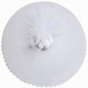 100 Scalloped Tulle Circles 9" Wedding Favor Wrap - White