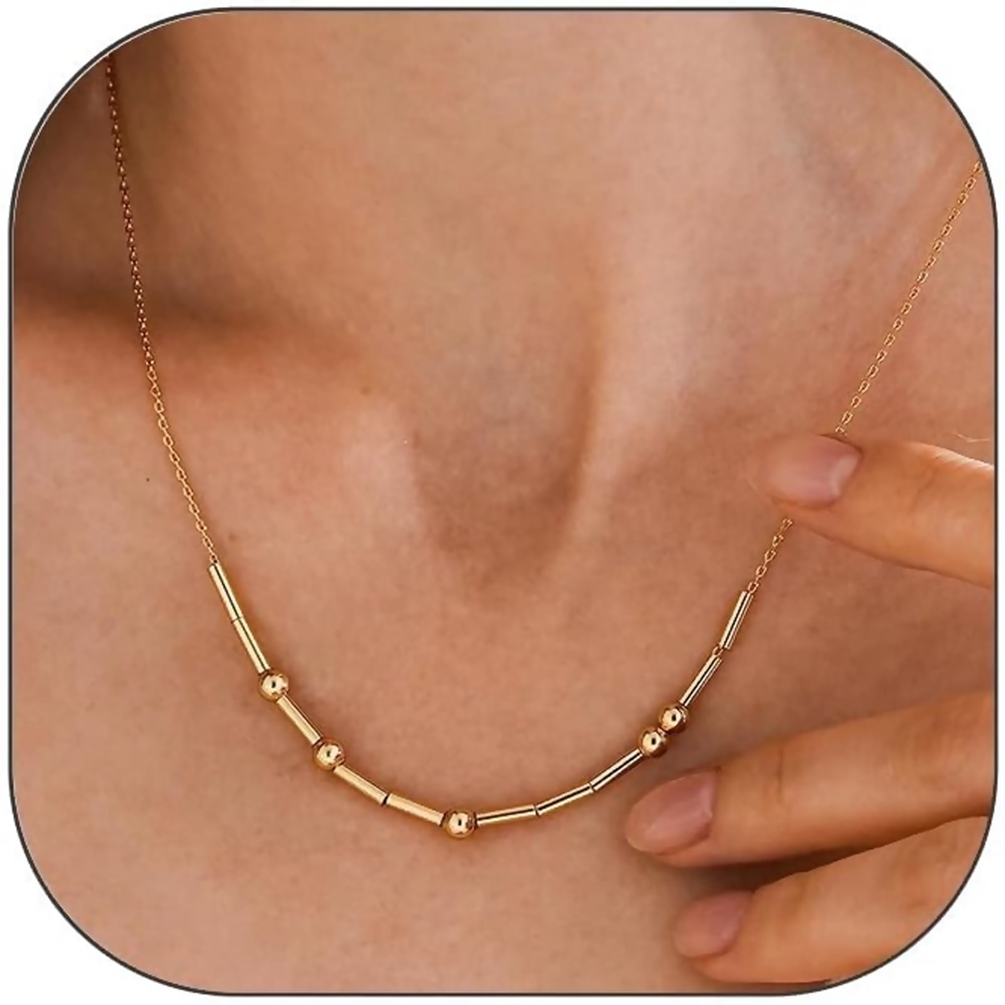 Zephyriana Personalized Morse Code Necklace for Women, 18K Gold Plated Name Necklace, Morse Code Jewelry Gift for Her