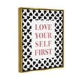 thumbnail image 3 of Stupell Industries Love Yourself First Phrase Graphic Art Metallic Gold Floating Framed Canvas Print Wall Art, Design by Martina Pavlova, 3 of 6