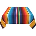 thumbnail image 3 of Colorful Mexican Stripes Square Tablecloth Mexican Blanket Stripes Tablecloth Table Cover - Waterproof Spill Proof Wrinkle Free for Camping Picnic,Dinner Square Tablecloth 52 * 52IN, 3 of 6