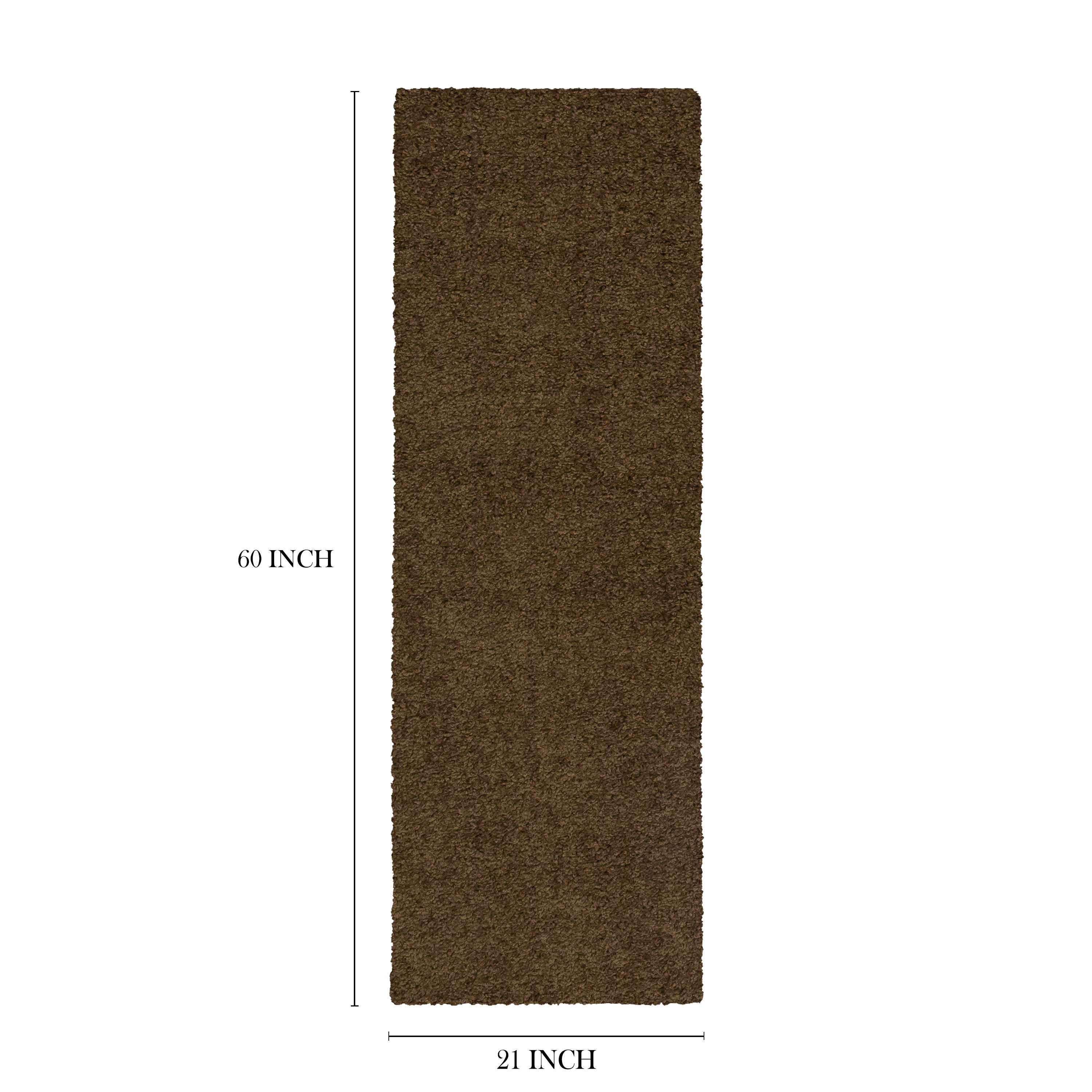 (2 pack) Mainstays Traditional Solid Brown Suede Shag Indoor Hallway Runner Rug, 1'9" x 5'
