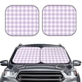 thumbnail image 6 of Lsque Purple Checkboard 2 PCS Windshield Sun Shade | CarFoldable Window Covers | Car Accessories Reflect UV for Universal Cars SUV Truck | Small, 6 of 7
