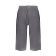 thumbnail image 4 of Bovemsi Casual Pants for Women Loose Elastic Waist Cotton Trouser Cropped Wide Leg with Pockets, 4 of 6