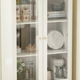 thumbnail image 4 of WIAWG Kitchen Pantry with Acrylic Glass Door,78.7"H Display Storage Cabinet for Dining Room Living Room, White, 4 of 6