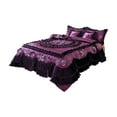thumbnail image 1 of Midnight Bloom Floral Ruffle Faux Satin Comforter Set by Tache Home Fashion, 1 of 6