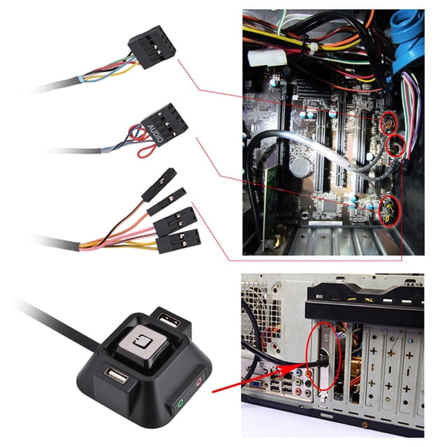 Accesorios para PC, Caja para PC de Escrito Switch PC Power POW PC CON PUERTOS USB RESTABLECIMIENTO DE ENERGIA PUERTO DE MICRÓFONO DE AUDIO PARA CIBERCAFÉS FAMILIAS EMPRESA