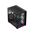 thumbnail image 5 of DIYPC IDX3-ATX-ARGB Black Dual USB3.0/ Type C Tempered Glass ATX Gaming Computer Case w/ Dual Tempered Glass Panel and 4 x ARGB PWM Fans (Pre-Installed). Integrated ARGB Light Strip., 5 of 11