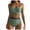 Green, variant on Women's High Waist Bikini Set Cross Back Tummy Control Two Piece Swimsuit Cover Belly Beach Swimwear for Vacation,Red,XL
