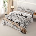 thumbnail image 3 of Castle Fairy Camping Line Art Quilt Full,Happy Camping Full Bedspread Sets for Bedroom,Black White, 3 of 7