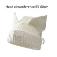 thumbnail image 2 of Gorros para mujer, gorros de invierno para mujer, gorros con orejas de gato, gorros bonitos, gorros de lana tejidos, gorros holgados y cálidos, 2 of 6