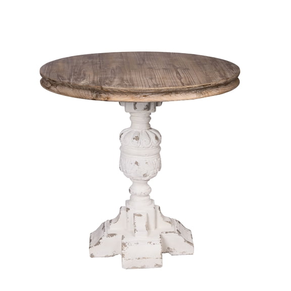 A&B Home Southern Living French Country Table - White, Natural-Color:White/Natural,Style:French Country
