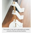 thumbnail image 4 of Yamazaki Home Controller Stand, White, Steel + Wood, Adjustable Tiers, 4 of 7