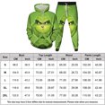 thumbnail image 2 of Disfraz Premium Traje de pantalón de 2 piezas con patrón de monstruo de pelo verde, traje de calle holgado para mujer Cgtredaw Verde T M para Mujer, 2 of 5