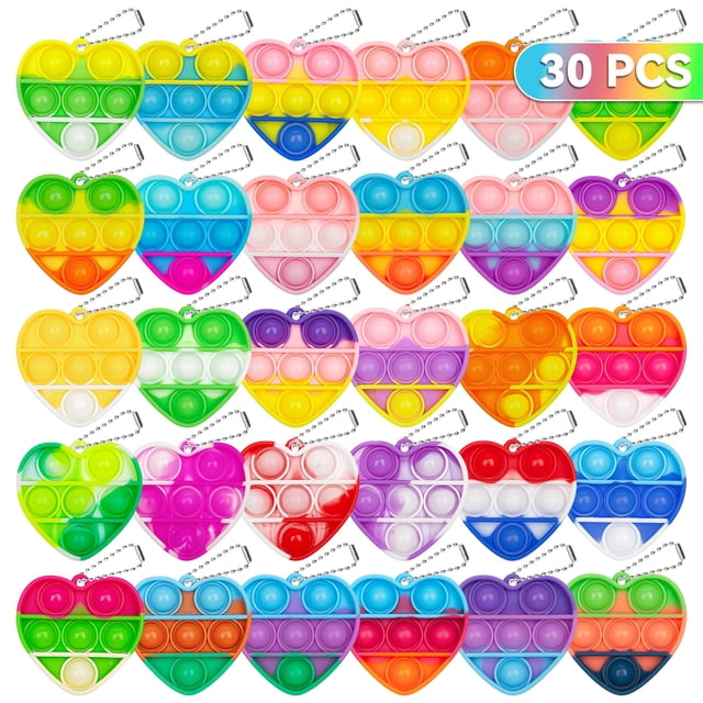 Llavero Fidget Toy PicCircuit Pop Heart, 30 unidades, para niños