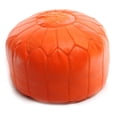 thumbnail image 3 of BeldiNest Moroccan Genuine Leather Pouf Ottoman – Pre-Filled, Handmade, Round Ottoman, Bohemian Footstool, Perfect Home Ottoman Footrest, Size: D20" H14"- Turquoise, 3 of 7