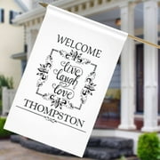 Personalized Live Laugh Love Welcome House Flag, 27" x 18"
