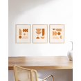 thumbnail image 3 of Boho Posters, Boho Pictures Wall Decor - Set of 3 Geometric Pictures, Mid Century Modern Art, Bauhaus Posters, Abstract Wall Art Orange, Neutral Art (8x10 Unframed), 3 of 4