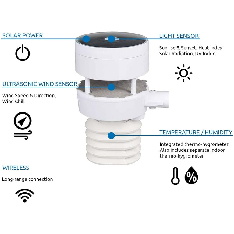 Ambient Weather WS-2902 Home WiFi Weather Station with WiFi Remote  Monitoring and Alerts & Thermo Hygrometer