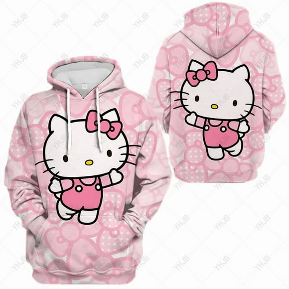 Hello Kitty Hoodie Women‘s Kawaii Cartoon Graphic Hoodie Fashion Street Anime Women‘s Korean Sweatshirt Women HOEMLIN