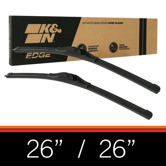 K&N EDGE Wiper Blades: All Weather Performance, Superior Windshield Contact, Streak-Free Wipe Technology: 26"/26" (Pack of 2)