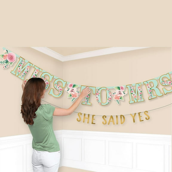 Wedding and Bridal 'Mint to Be' Jumbo Letter Banner Kit (1ct)