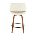 thumbnail image 5 of Fabrico Mid-Century Modern Counter Stool in Walnut and Cream Fabric by LumiSource - Set of 2, 5 of 7