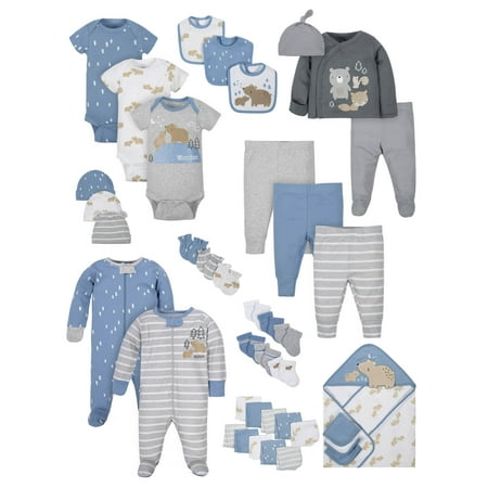 Wonder Nation Baby Boy Essentials Gift Set, 40-Piece