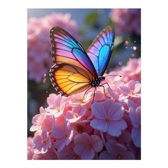 Diamond Art Kit for Adults, Butterfly Spring Bloom Colors Diamond Painting for Adults Beginners, 5D DIY Diamond Art Painting Kits, Colorful Diamond Painting Craft for Home Decor 12x16