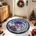 thumbnail image 5 of Cififendec Christmas Round Area Rug, 31.5", Large 3D Visual Illusion Floor Mat with Santa Print Non Slip Base for Fireplace Side Festive Floor Styling, 5 of 6