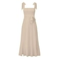 thumbnail image 4 of Vestido informal de mujer con cuello en V y espalda escotada: versátil para el día a día y las vacaciones, primavera/otoño, lavable a máquina, tallas S-XL, largo 108-112 cm., 4 of 4