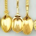 thumbnail image 4 of Apeya 5Pcs Tea Spoons Vintage ware Set Stainless Steel Carved Coffee Spoons Retro Dessert Utensils Set for Tea Party Kitchen Dining Table (Gold), 4 of 8