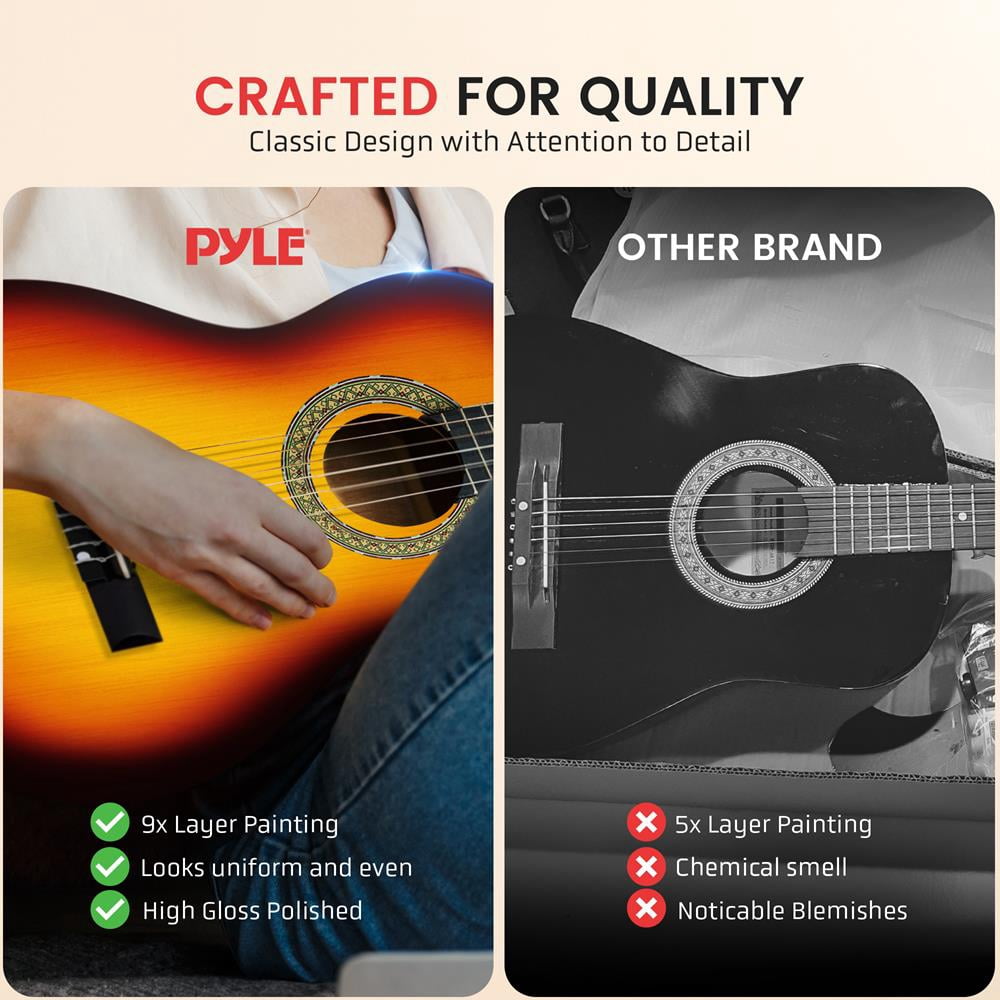 39" 6-String Classic Guitar with Digital Tuner and Accessory Kit (Brown)
