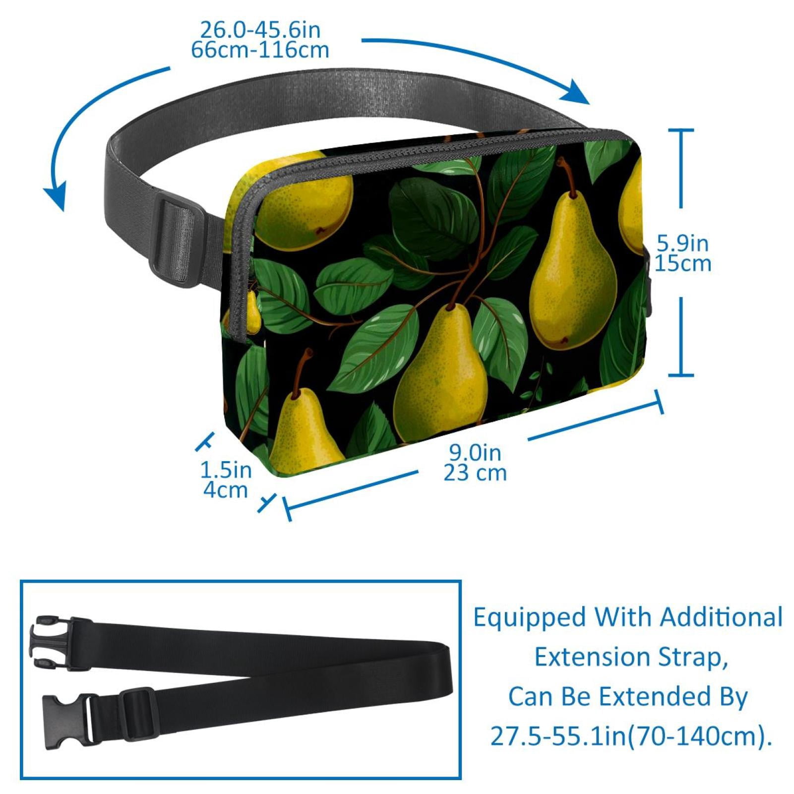 Pears Lightweight Crossbody Bag Fanny Pack Waist Bag Adjustable Extension Strap Unisex Bag