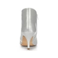 thumbnail image 2 of BLISSFUL STEP Women's Point Toe Patent Leather Stiletto Heel Ankle Boot Silver 6, 2 of 7