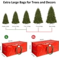 thumbnail image 5 of QQS 9 Ft Christmas Tree Storage Bag, Large Heavy Duty Artificial Tree Bag with Reinforced Handles and Dual Zippers, Waterproof Durable Storage Container for Xmas Trees (Red), 5 of 8