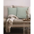 thumbnail image 2 of 2 Packs Decorative Cotton Throw Pillow Covers, Sage Green White Buffalo Plaid 16 x 16 Inch Square Reversible Soft Cushion Case for Couch Bedroom Sofa Living Room Chair Car, 2 of 6