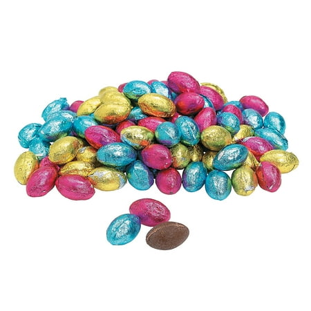 Fun Express - Foil Wrapped Chocolate Eggs (1lb) for Easter - Edibles - Chocolate - Non Branded Chocolate - Easter - 90