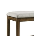 thumbnail image 3 of Wooden Frame Counter Height Bench Light Oak Finish Mindy Veneer Gray Textured Fabric Upholstery Dining Room Furniture, 3 of 7