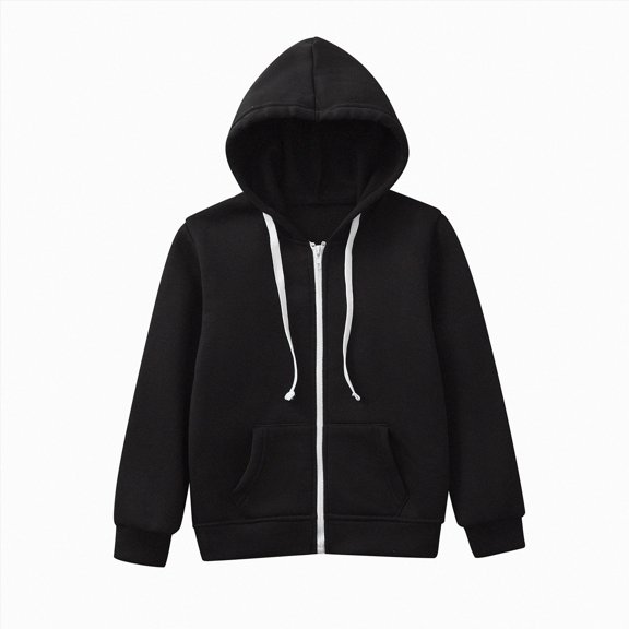 Linfrsh Toddler Boy's Print Zip Jacket Hooded Lightweight Windbreaker Outerwear (Black,5-6 Years)