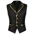 thumbnail image 2 of uikmnh Vests for Mens British Style Double Gold Edge Trim formal Suit Vest for Wedding and Business Events Size:S, 2 of 4