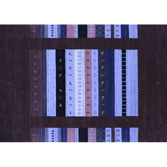 Ahgly Company Machine Washable Indoor Rectangle Abstract Blue Contemporary Area Rugs, 8' x 12'